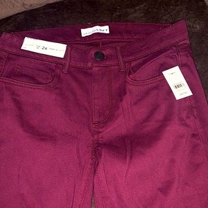 Loft NWT Plum Five Pocket Sateen Leggings